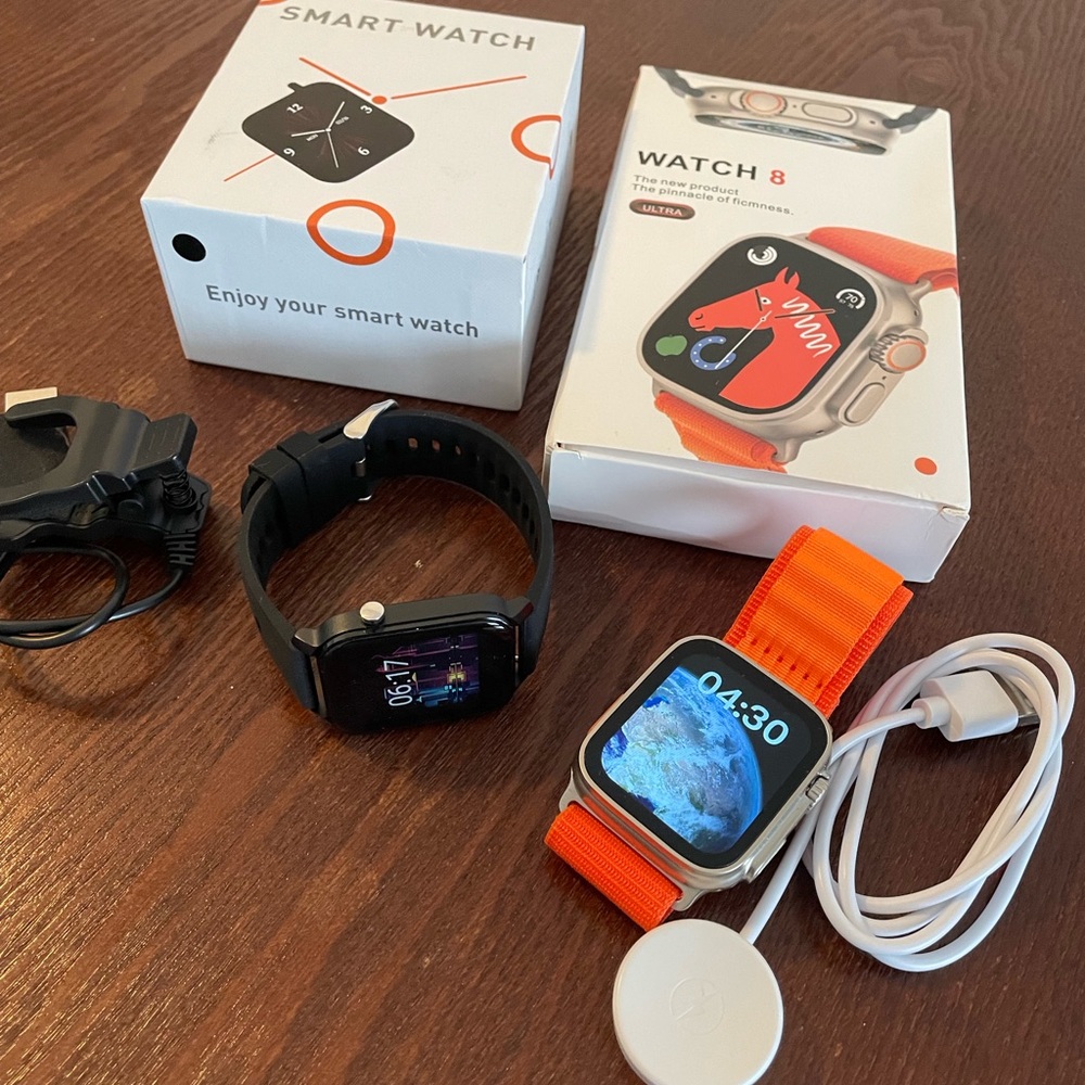 Watch 8 ultra and YFIT watch, two items complete in box as is opened never used